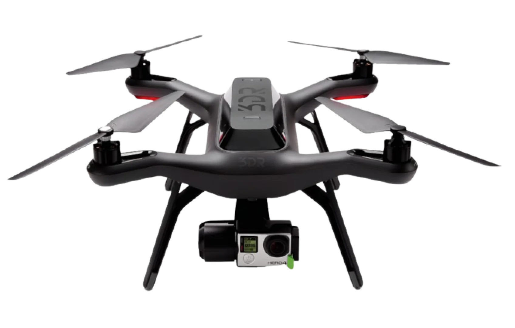 a black drone with a camera